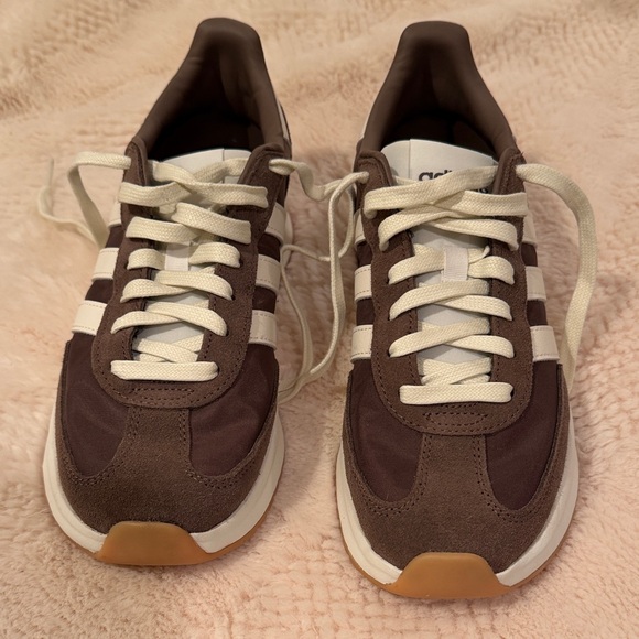 Adidas womens Chocolate and Cream Cloudfoam Sneakers - Picture 2 of 4